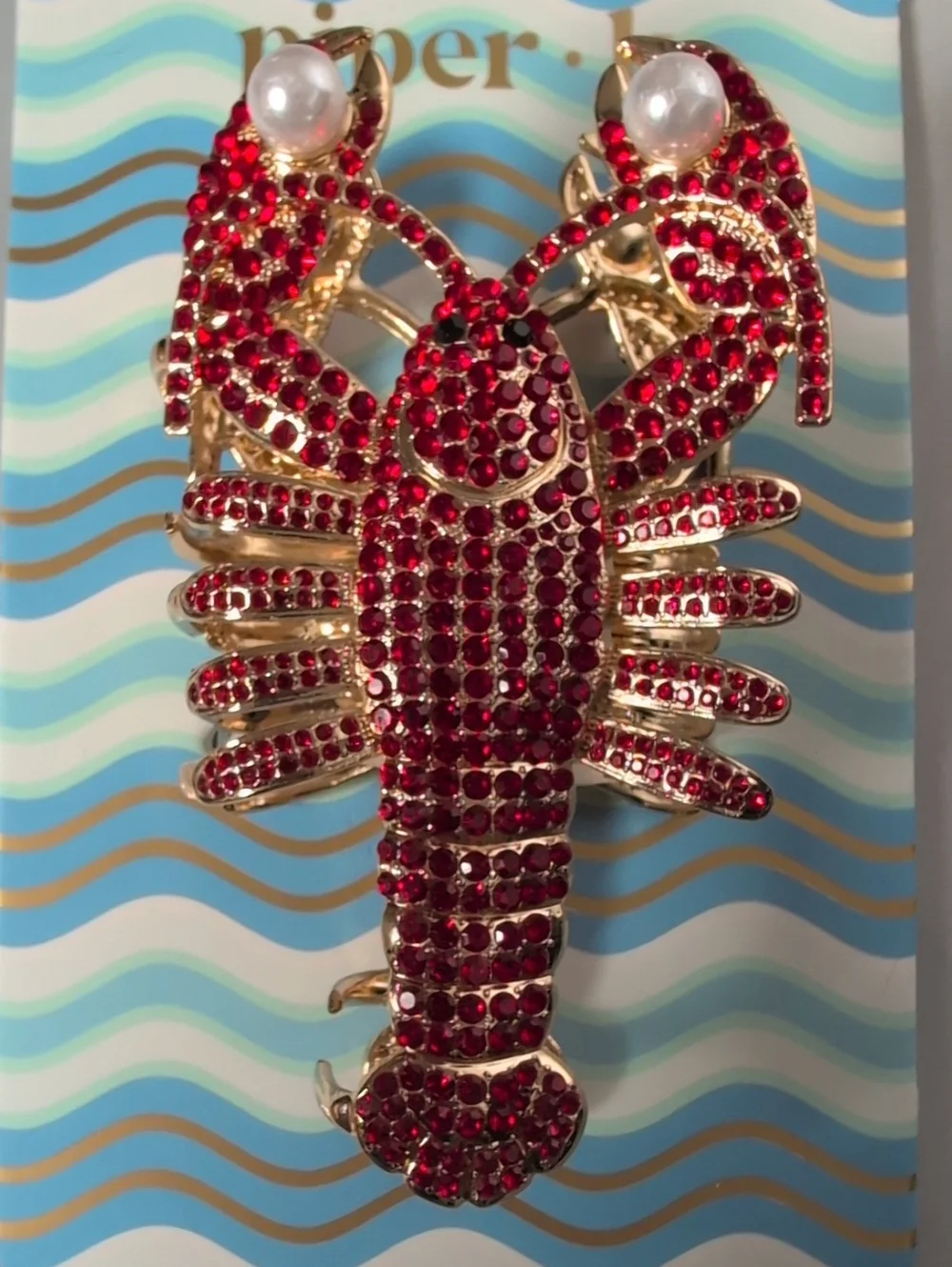 Piper K Lobster Metal Crystal Hair Claw Clip
